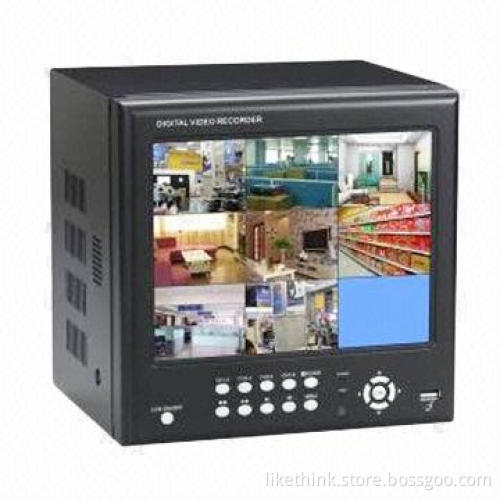 8CH Standalone DVRs with 8-inch Fixed Digital TFT Monitor (4:3), 8CH Audio/Video Input